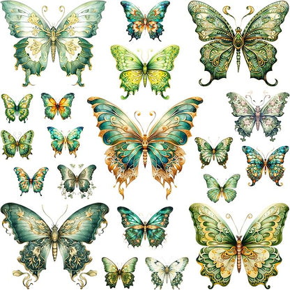 XERE 400 Pcs Butterflies Flora and Fauna Scrapbook Stickers Set for Scrapbooking and Journaling Notebooks, Junk Journal Supplies, Sketchbook, Bookmark Making, Planner Sticker