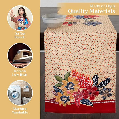 Maison d' Hermine Table Runner 100% Cotton Single Layer Table Runners 72 inches Long for Thanksgiving Christmas Decorations Home Kitchen Dining Party Wedding (Kalahari, 14.5" x 72")