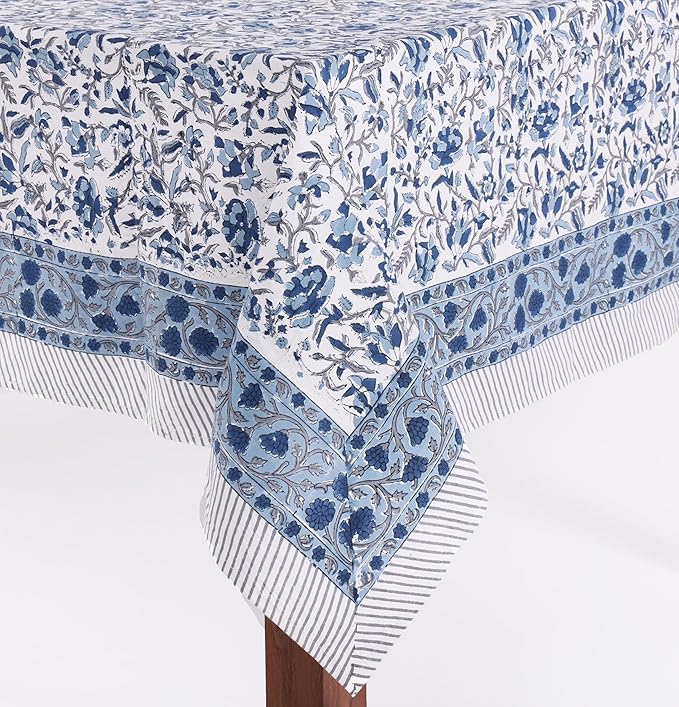 ATOSII Cotton Tablecloth Jodhpur 72" X 140" Inches Rectangle