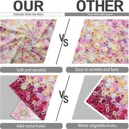 Rose Flower Wall Backdrop 15X10 ft Large Floral Photography Background for Indoor Outdoor Wedding Party Bridal Shower Baby Shower Engagement Shoot Photo Booth Decoration