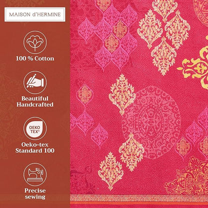 Maison d' Hermine Placemats Set of 4 100% Cotton Washable Cloth Place Mats, Reusable Table Mats for Thanksgiving Christmas Decorations Kitchen Dining Party Wedding Restaurant (Versailles, 13" x 19")