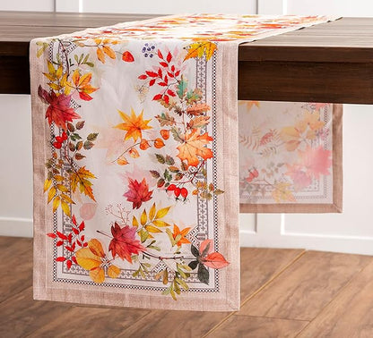 Maison d' Hermine Table Runner 100% Cotton Single Layer Table Runners 36 inches Long for Thanksgiving Christmas Decorations Home Kitchen Dining Party Wedding (Amarante, 14.5" x 36")