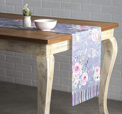 Maison d' Hermine Table Runner 100% Cotton Single Layer Table Runners 108 inches Long Decorative for Home Dining Party Wedding Bridal Shower Spring Summer (Sweet Rose Lavender - Lush, 14.50" x 108")
