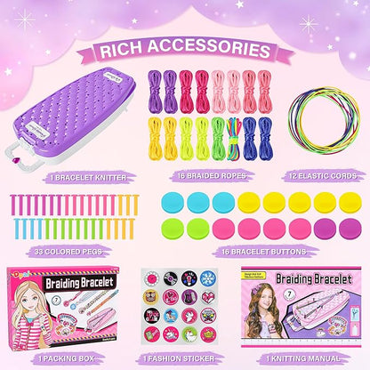 Dpai Friendship Bracelet Making Kit for Girls,DIY Arts and Crafts Toys,Jewelry String Maker Kit,The Best Birthday Gifts Ideas for Girls 6 7 8 9 10 11 12+ Years Old（Purple）