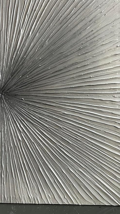 3D Abstract Art Oil Paintings on Canvas Texture Silver Gray Color Abstract Artwork Modern Home Decor Canvas Wall Art Ready to Hang for Living Room Bedroom 30x30inch