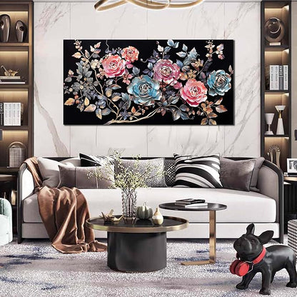 Colorful Flower Wall Decor Living Room Vintage Wall Decor Bedroom Teen Room Prints Decor for Girls Room 24" x 48"
