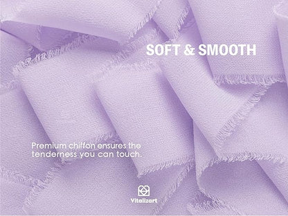Vitalizart Lavender Purple Handmade Chiffon Silk Ribbon Fringe 3 Rolls 1.5" x 21 Yd Lilac Frayed Edges Ribbons for Wedding Invitations Bridal Bouquets Gifts Wrapping Crafts Holiday Decor