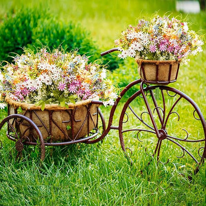 6 Bundles Wildflowers Artificial Flowers Outdoor Fake Daisy UV Resistant Silk Wild Flower Bouquets Bulk Faux Plants Plastic Greenery for Decoration vase Floral Arrangements Home Décor
