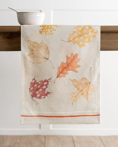 Maison d' Hermine Table Runner 100% Cotton Double Layer Table Runners 72 inches Long for Thanksgiving Christmas Decorations Home Kitchen Dining Party Wedding (Colours of Autumn, 14.5" x 72")