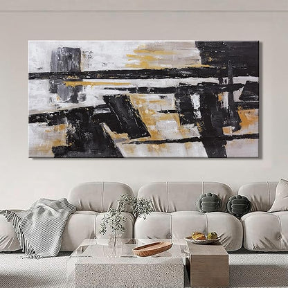 Abstract Wall Art Wall Decor Bedroom Pictures Artwork Canvas Wall Art Black And Gold Artwork Large Size Modern Painting Wall Decoration Pictures For Living Room Home Kitchen Office 30 x 60 Inch