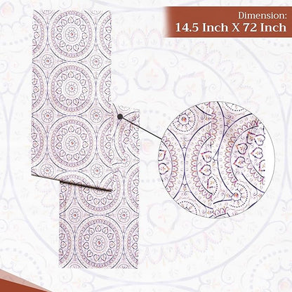 Maison d' Hermine Table Runner 100% Cotton Double Layer Table Runners 72 inches Long Decorative for Home Kitchen Dining Party Baby Shower Wedding Bridal Shower Spring Summer (Mandala, 14.50" x 72")