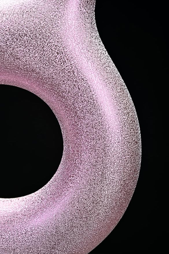 Modern Donut-Shaped Decorative Vases, Handmade Minimalist Boho ins Style, Modern Vase for Home Decor for Wedding Dinner Table Party Living Room Office Bedroom (Purple-Gold, Large)
