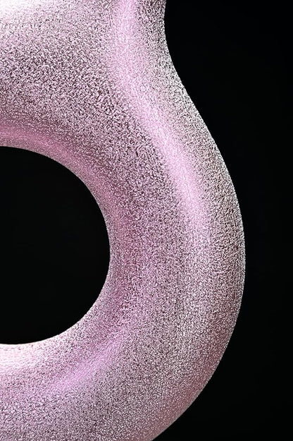 Modern Donut-Shaped Decorative Vases, Handmade Minimalist Boho ins Style, Modern Vase for Home Decor for Wedding Dinner Table Party Living Room Office Bedroom (Purple-Gold, Large)