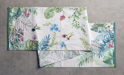 Maison d' Hermine Table Runner 100% Cotton Single Layer Table Runners 72 inches Long Decorative for Home Kitchen Dining Party Baby Shower Wedding Bridal Shower Spring Summer (Tropiques, 14.50" x 72")