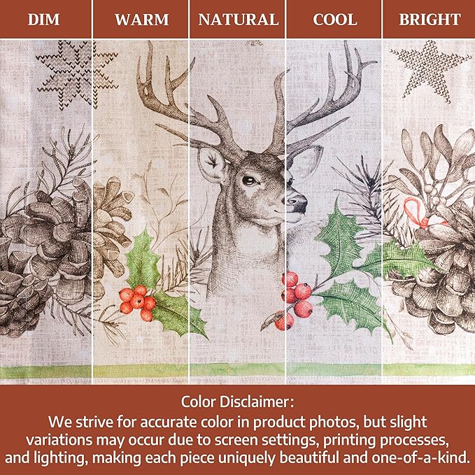Maison d' Hermine Table Runner 100% Cotton Double Layer Table Runners 72 inches Long for Thanksgiving Christmas Decorations Home Kitchen Dining Party Wedding (Christmas Dew, 14.5" x 72")
