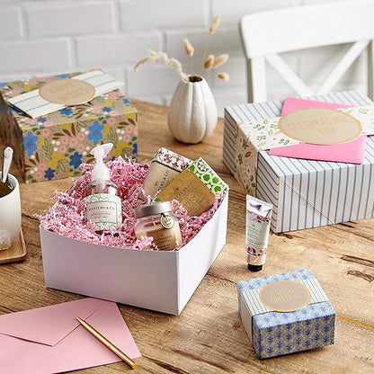 Hallmark Gift Boxes 3-Pack Assorted Sizes (Flowers and Stripes) for Birthdays, Bridal Showers, Mother's Day, Best Friends, Gifts for Her, Wrapped Treats and Cookies