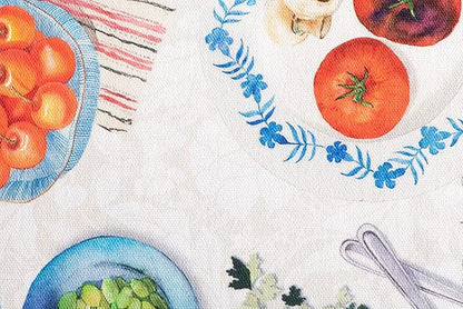 Maison d' Hermine Placemats Set of 4 100% Cotton Washable Cloth Place Mats, Reusable Table Mats for Kitchen Dining Decoration, Party, Wedding, Restaurant Spring/Summer (Gourmand, 13" x 19")