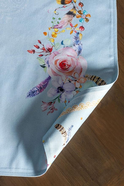 Maison d' Hermine Placemats Set of 4 100% Cotton Washable Cloth Place Mats, Reusable Table Mats for Kitchen Dining Decoration, Party, Wedding, Restaurant Spring/Summer (Ibiza, 13" x 19")