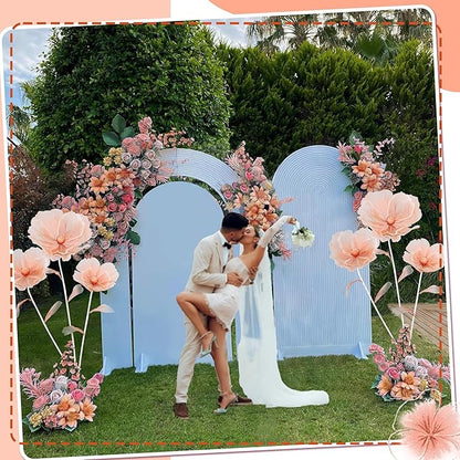 5.57FT Wedding Giant Flowers Huge Artificial Orange Silk Floral with Stand Base for Birthday Ceremony Party Event Mall Window Display Decoration