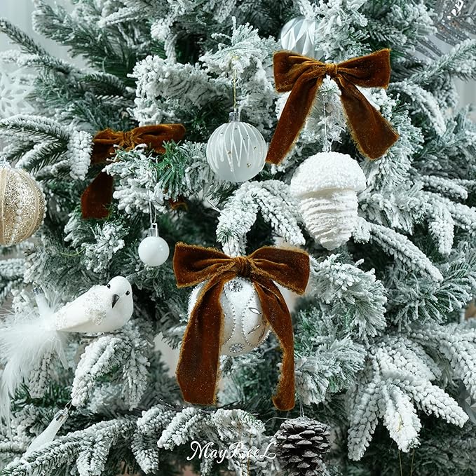 MAYREEL 2 Inch Brown Velvet Ribbon Hand Torn Mahogany Silk Frayed Edge for Bridal Bouquets Invitations Wedding Vow Books Gift Baskets Hair Bows 3 Yards