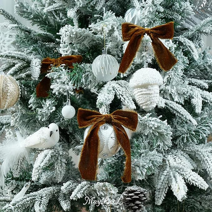 MAYREEL 2 Inch Brown Velvet Ribbon Hand Torn Mahogany Silk Frayed Edge for Bridal Bouquets Invitations Wedding Vow Books Gift Baskets Hair Bows 3 Yards