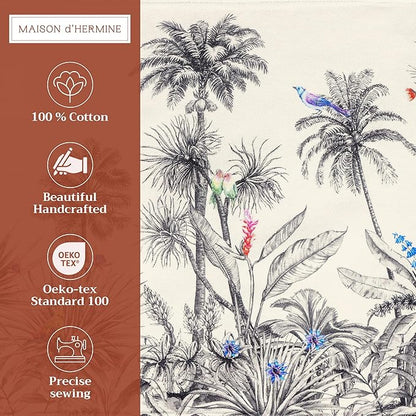 Maison d' Hermine Placemats Set of 4 100% Cotton Washable Cloth Place Mats, Reusable Table Mats for Thanksgiving Christmas Decorations Kitchen Dining Party Wedding Restaurant (Amazonia, 13" x 19")