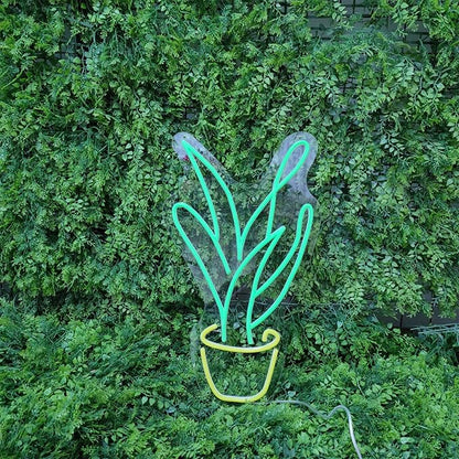 Plant Neon Sign for Wall Decor,Led Signs,Flower Neon Signs for Bedroom Wall with Dimmable Switch for Any Age Children's Room, Bar, Party, Christmas, Wedding Decoration Size:50cm