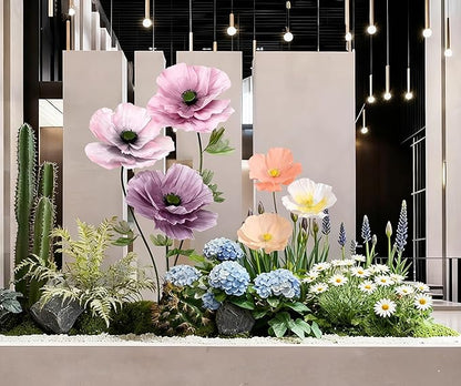 Large Fake Flowers for Decorations, Giant Paper Standing Flowers for Wedding, Home, Office, Valentine’s Day, Easter, Thanksgiving & New Year Party Decor