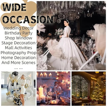 Giant Flowers Decoration, 5.25 ft Large Gauze Floral with LED Lamp, Wedding Decorations for Reception, Birthday Christmas Party Banquet Backdrop Decor, Shop Window Display, Purple