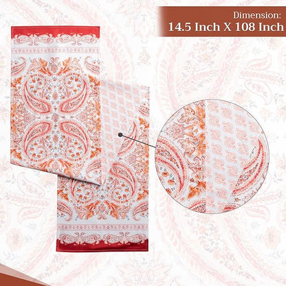 Maison d' Hermine Table Runner 100% Cotton Double Layer Table Runners 108 inches Long for Thanksgiving Christmas Decorations Home Kitchen Dining Party Wedding (Orient, 14.5" x 108")