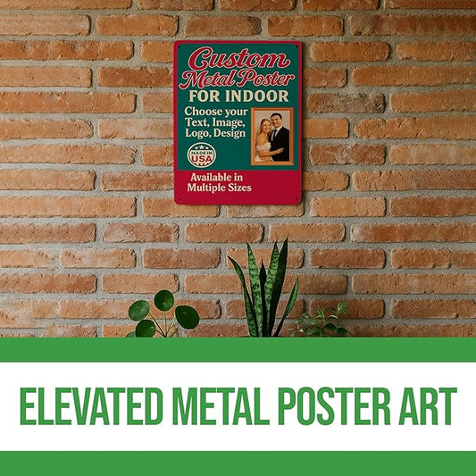 Custom Metal Posters by BCB for Indoor Use | Personalized Metal Wall Art & Photo Prints | Vintage Signs, Metallica Poster, Wall & Bedroom Decor | Multiple Sizes | Made in USA