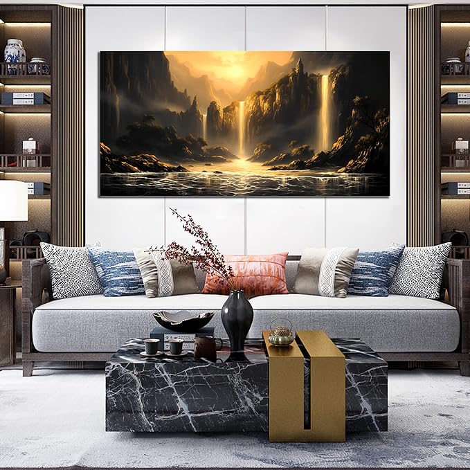 Natural Landscape Wall Pictures for Living Room Mountain Canvas Wall Art for Bedroom Landscape Art Wall Decor Office Size 29" x 58"