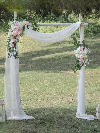 Wedding Arch Flowers, Artificial Flowers for Decoration, Large Flower Swag for Boho Styles Wedding Ceremony Floral Decor - Pack of 2