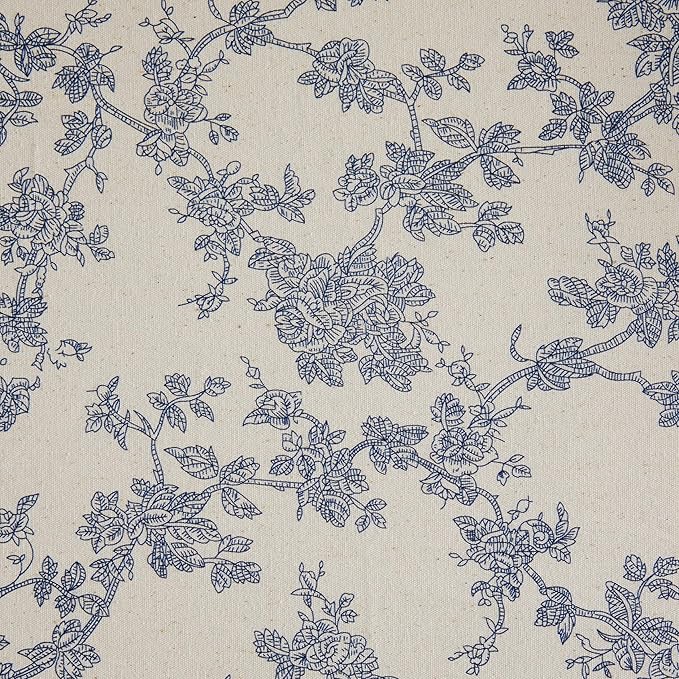 100% Cotton French Pastoral Table Runners, 13x48 Inch Blue Farmhouse Table Runners 48 Inches Long, Vintage Flowers Print Home Decors