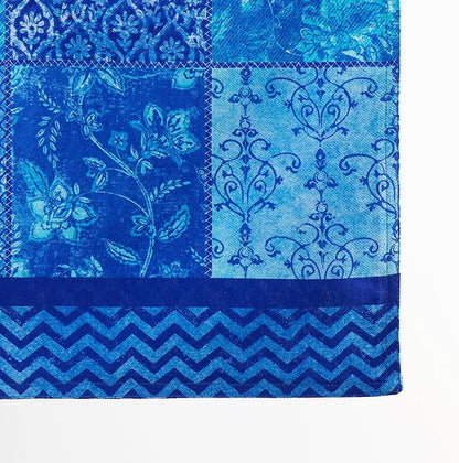 Maison d' Hermine Table Runner 100% Cotton Double Layer Table Runners 108 inches Long Decorative for Home Kitchen Dining Party Wedding Bridal Shower Spring Summer (Indigo Love, 14.50" x 108")