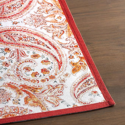 Maison d' Hermine Placemats Set of 4 100% Cotton Washable Cloth Place Mats, Reusable Table Mats for Thanksgiving Christmas Decorations Kitchen Dining Party Wedding Restaurant (Orient, 13" x 19")