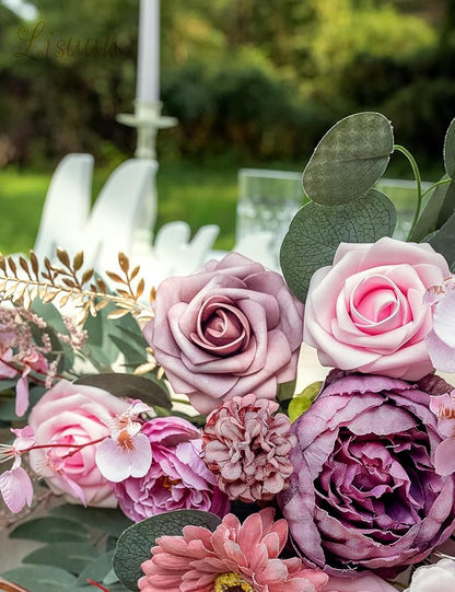 9FT Wedding Arch Flower Garland, Handmade Wedding Table Decorations,Head Table Floral Decor for Noble and Charming Wedding Ceremony