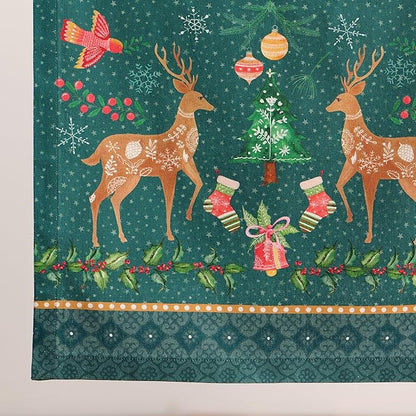 Maison d' Hermine Table Runner 100% Cotton Single Layer Table Runners 108 inches Long for Thanksgiving Christmas Decorations Home Kitchen Dining Party Wedding (Hygge Christmas, 14.5" x 108")