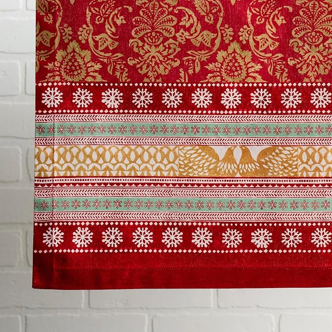 Maison d' Hermine Table Runner 100% Cotton Single Layer Table Runners 108 inches Long for Thanksgiving Christmas Decorations Home Kitchen Dining Party Wedding (Sofia, 14.5" x 108")