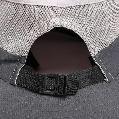 Womens Summer Sun Hat Beach Hat Wide Brim Outdoor UV Protection Hat Foldable Cool Mesh Ponytail Bucket Hat