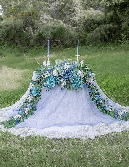 9FT Wedding Arch Flower Garland, Handmade Wedding Table Decorations,Head Table Floral Decor for Noble and Charming Wedding Ceremony