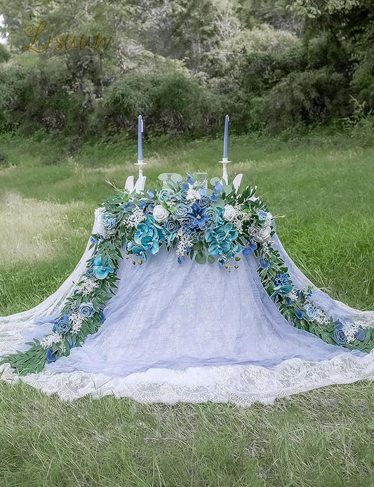 9FT Wedding Arch Flower Garland, Handmade Wedding Table Decorations,Head Table Floral Decor for Noble and Charming Wedding Ceremony