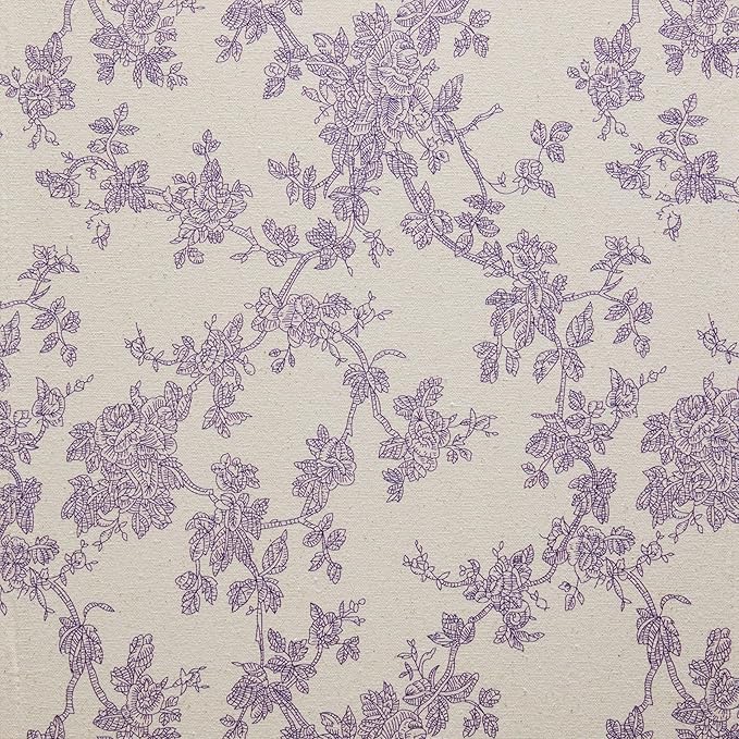 100% Cotton French Pastoral Table Runners, 13x108 Inch Purple Farmhouse Table Runners 108 Inches Long, Vintage Flowers Print Home Decors