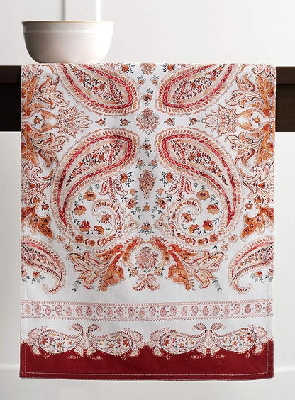Maison d' Hermine Table Runner 100% Cotton Double Layer Table Runners 72 inches Long for Thanksgiving Christmas Decorations Home Kitchen Dining Party Wedding (Orient, 14.5" x 72")