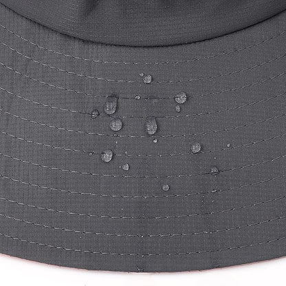 Womens Summer Sun Hat Beach Hat Wide Brim Outdoor UV Protection Hat Foldable Cool Mesh Ponytail Bucket Hat