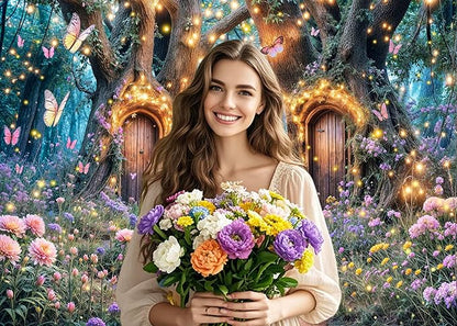 20X10ft Enchanted Forest Backdrop Fairy Enchanted Wonderland Garden Floral Butterfly Photography Background for Kids Girls Baby Shower Birthday Party Decoration Banner Cake Table Photo Booth Props