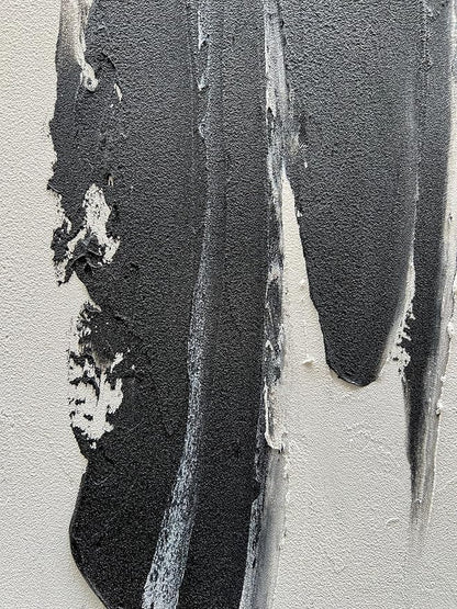 Epicler art Hand-painted Black and white Abstract wall Decoration Oil painting Minimalist art 36x24 inches