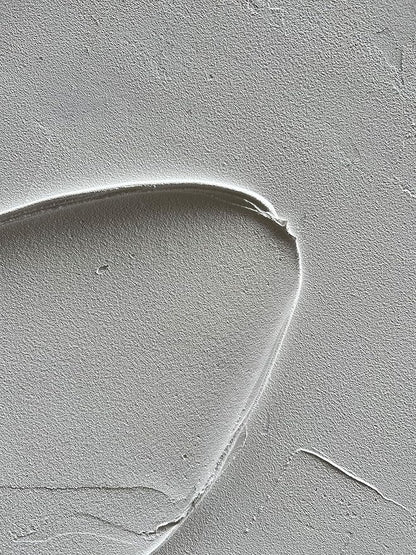 Epicler art Hand-painted White and Grey abstract wall decoration Oil Thick texture Minimalist art 40x28 inches