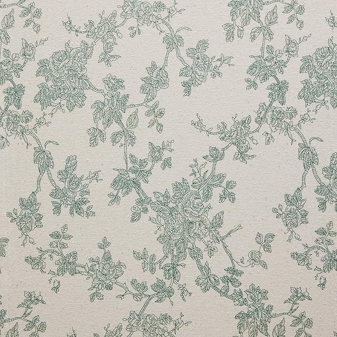 100% Cotton French Pastoral Table Runners, 13x108 Inch Vintage Green Farmhouse Table Runners 108 Inches Long, Vintage Flowers Print Home Decors