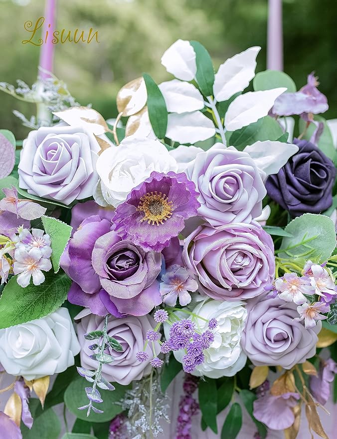 9FT Wedding Arch Flower Garland, Handmade Wedding Table Decorations,Head Table Floral Decor for Noble and Charming Wedding Ceremony